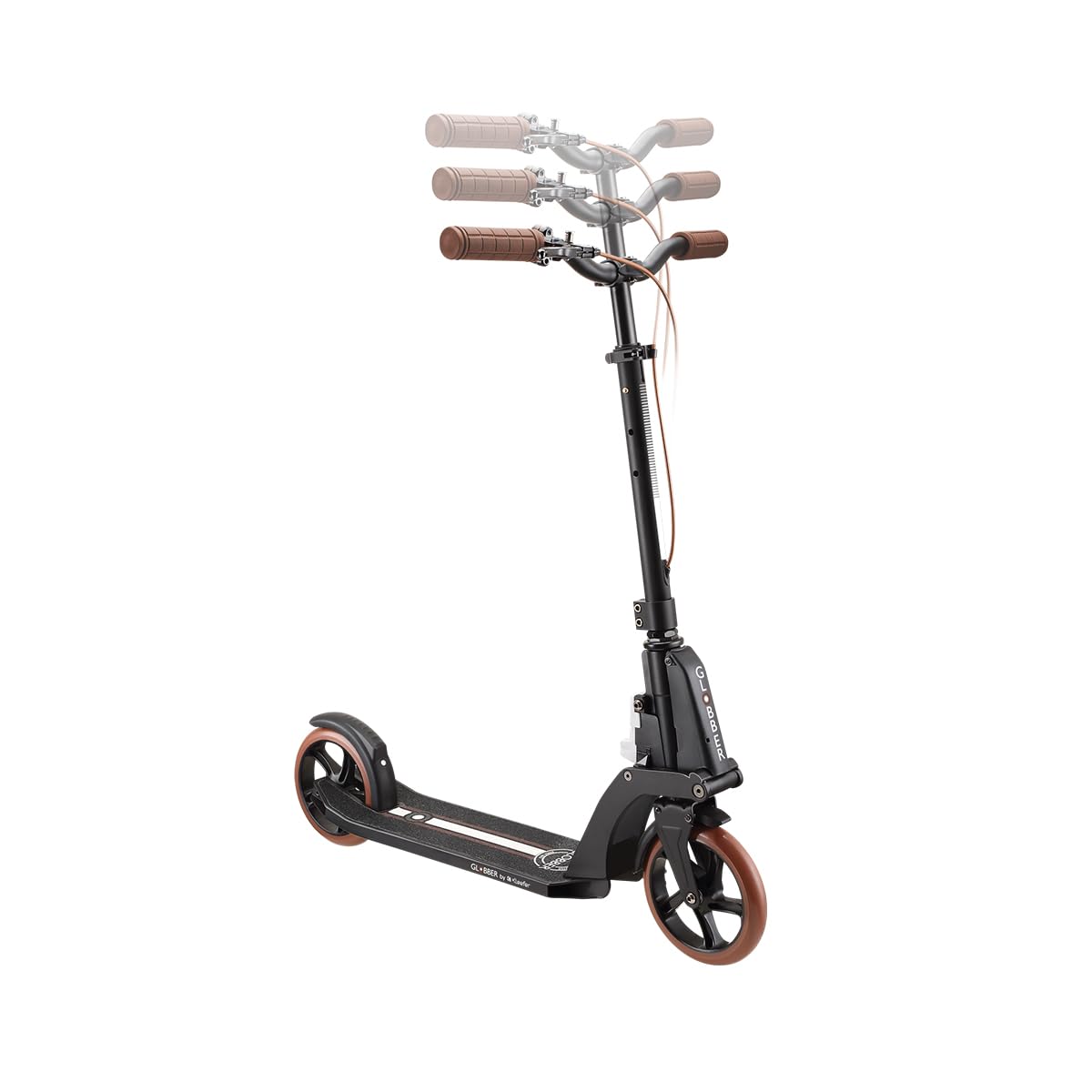 Globber - Trottinette 2 Roues One K 180 Piston Vintage Deluxe Pliable et Guidon réglable, pour Ados et Adultes, Gris