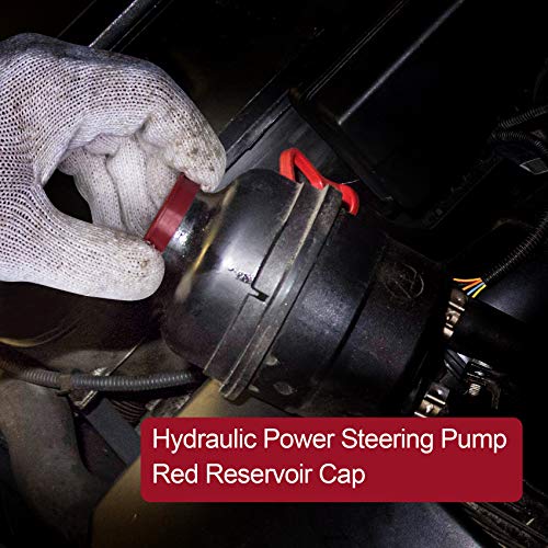 Pagow 3 Pack Hydraulic Power Steering Pump Red Reservoir Cap Plug Cover For Honda Acura #TOP3