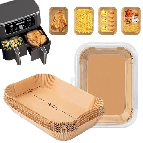 100PCS Rectangle Air Fryer Liners Disposable- Non-Stick, 8.6