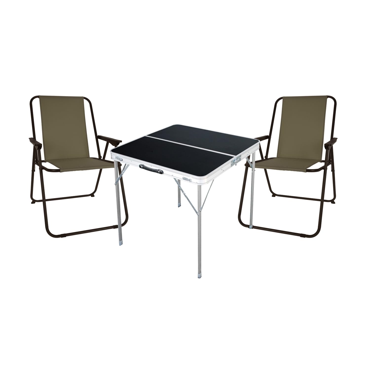 3tlg. Campingmöbel Camping Garnitur Outdoor Tragegriff Campingstuhl Stoff Oxford Campingtisch Aluminium L80xB80xH70cm