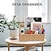 Oranwell Woven Mail Organizer for Desk Countertop, Desktop Mail Holder Sorter Storage Basket with Envelope Letter File Compartments