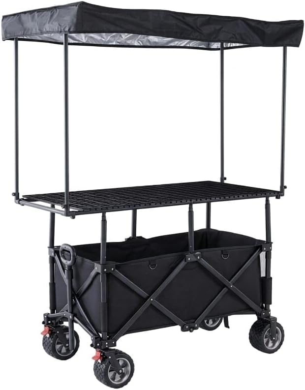 Carrito Utilitario Plegable de Doble Nivel con Toldo Protector : Amazon ...