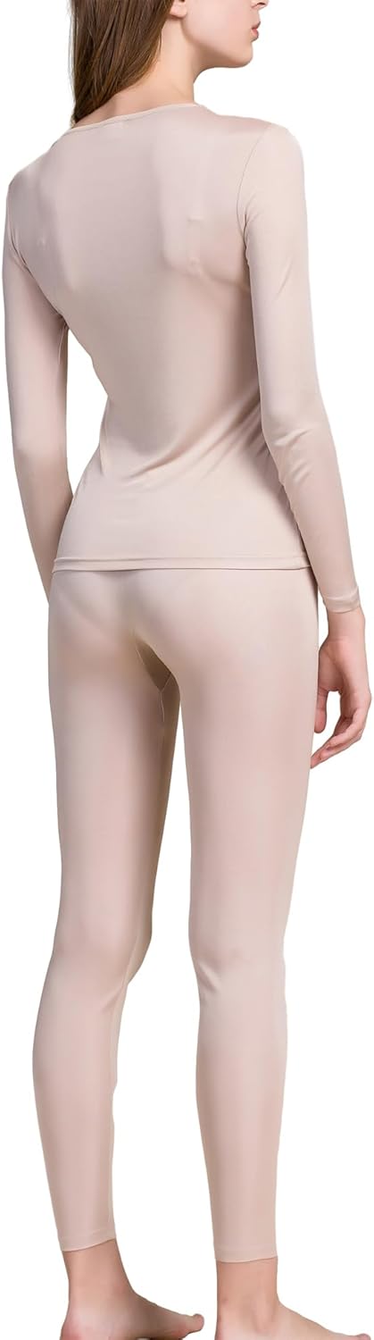 Grenasasilk Womens Silk Long Underwear Mulberry-silk Long Johns Thermal Underwear Sets Cold Weather Base Layer - Image 3