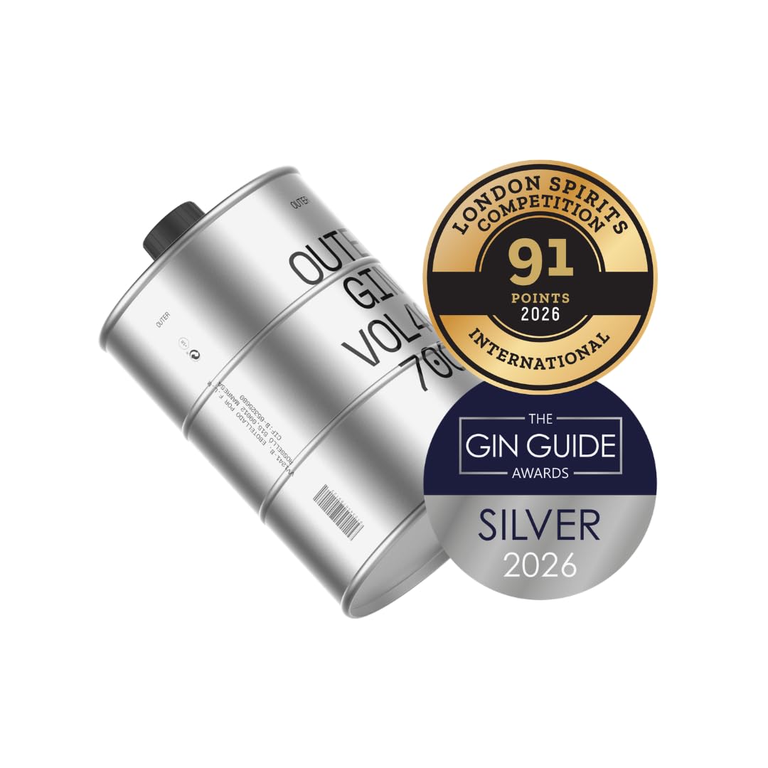Outer Gin – Ginebra Premium Futurista 70cl 40% Vol, Edición Exclusiva, Suave y Equilibrada, Regalo Ideal para Cumpleaños, Celebraciones Especiales, Gin Tonic y Cócteles