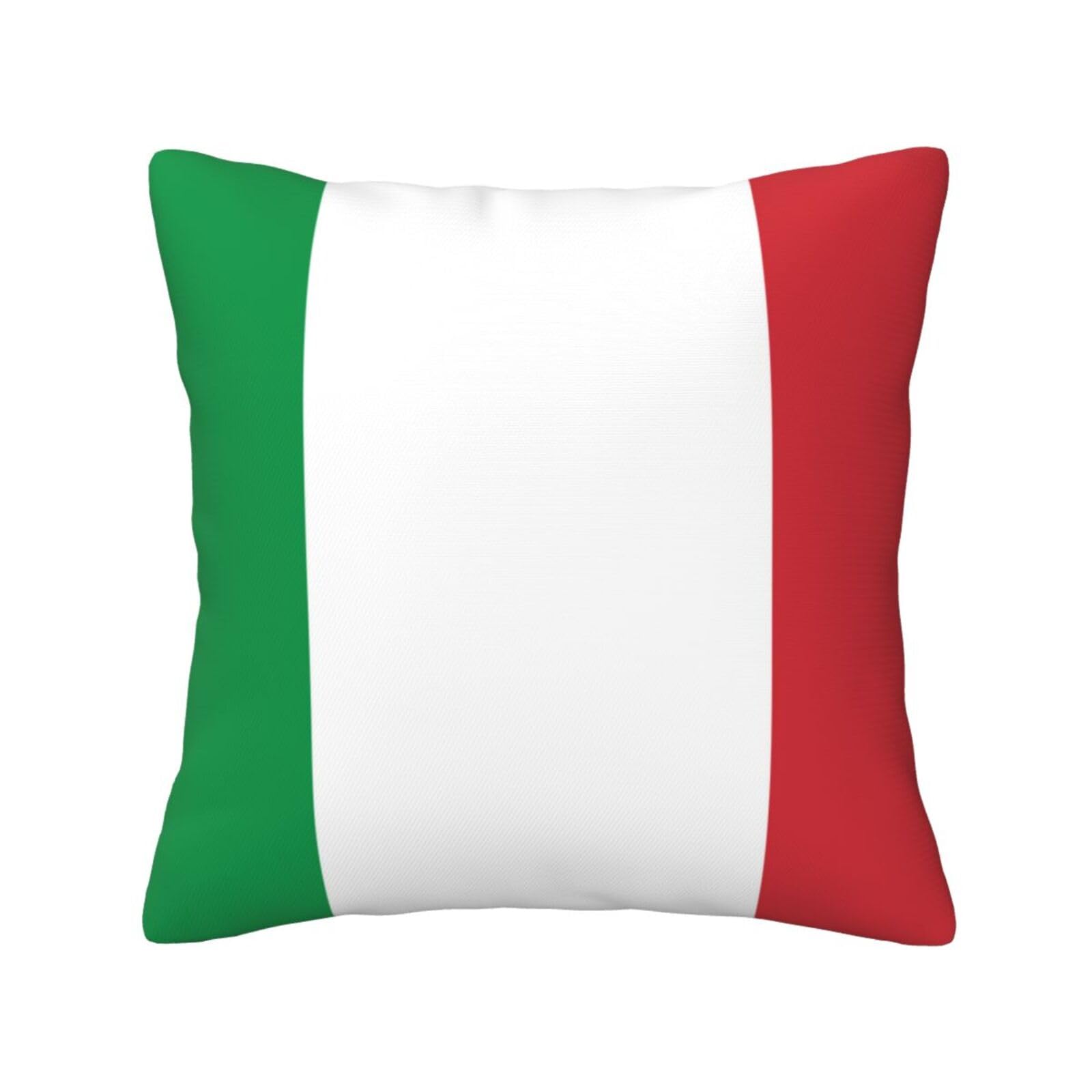 FFSHKOWE italy flag Decorative Throw Pillow Cover Double-Sided Printed Cushion Cover for Sofa Couch Bed Chair 50 x 50cm