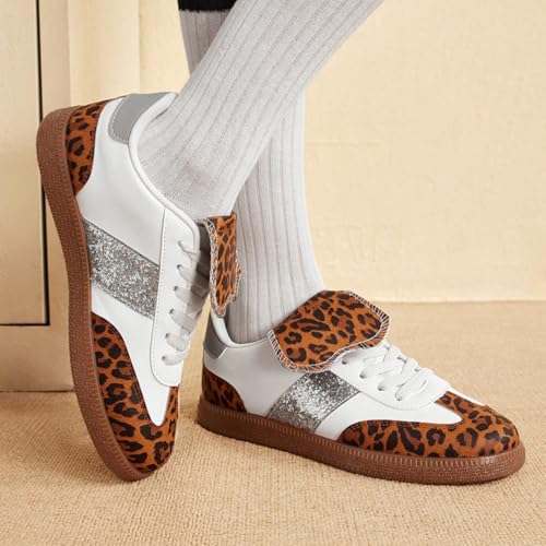 Women Glitter Sequin Sneakers Lightweight Walking Shoes Lace Up Casual Trendy Sneaker3