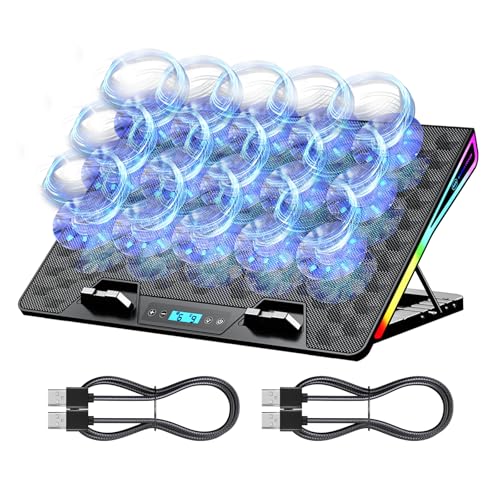 AICHESON base con ventiladores para laptop gamer de 17.3 pulgadas y 2 cables USB tipo A a A miniatura 1