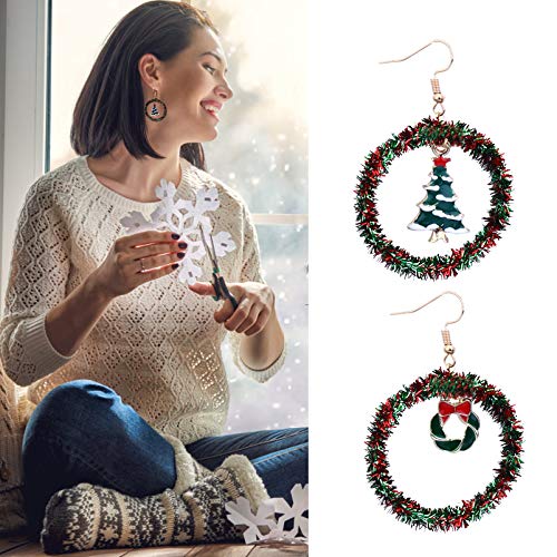 Conjunto de 2 pares de brincos de guirlanda de Natal da ARTIBETTER Conjunto de joias de Natal para p