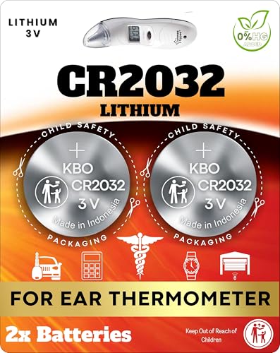 Kit batería reemplazo termómetro auricular CR2032 2 unidades miniatura 1
