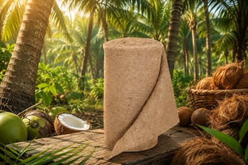 Image of Coco Coir Roll Sheet 1mtr *1mtr|Coconut Fiber Liner Pad Coir Mat Liner for Hanging Basket Pad, Garden Plants & Wall Planter