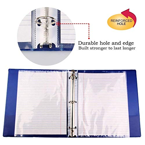 Image of 100 Pcs 100 Micron Transparent Document Sleeves, Leaf Sheet Clear Certificates /Waterproof Sheet Protectors 11 Holes Punched Ring Files Folder (A4 Size) (100 Sheets - 100 Micron)