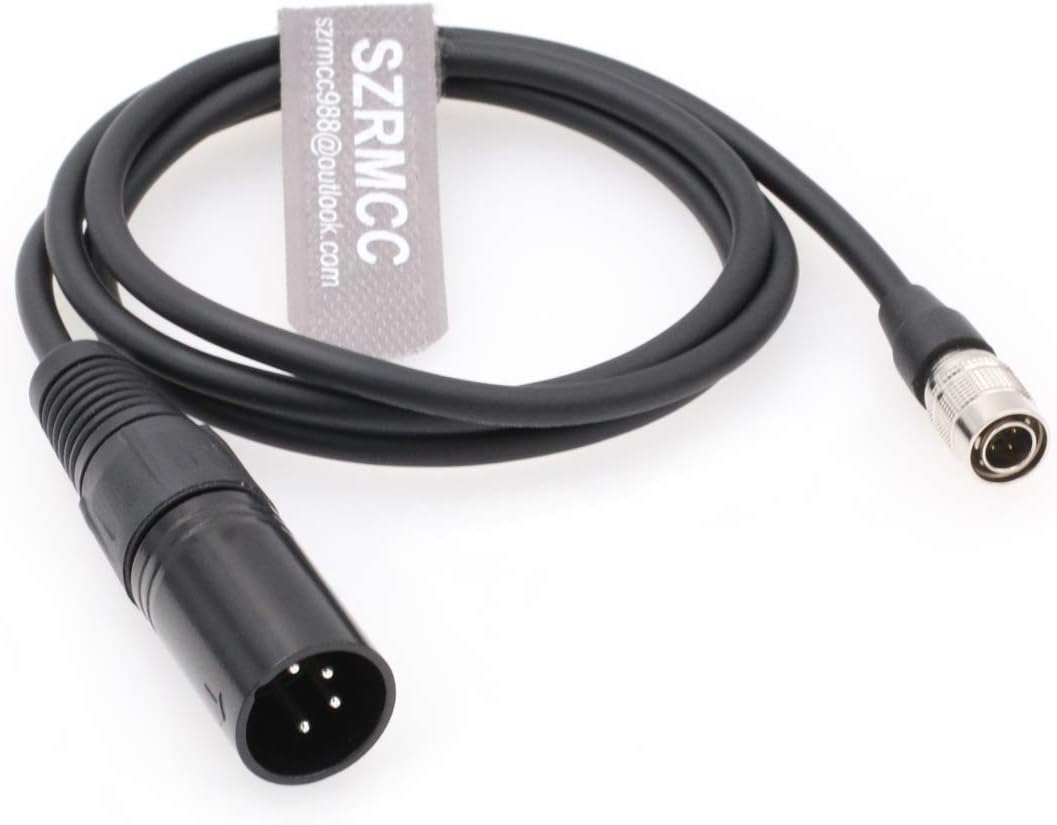 SZRMCC Power Cable for Sound Devices Zoom F8 F4 Zaxcom XLR 4 Pin Male to Hirose 4 Pin Male (Straight Cable)