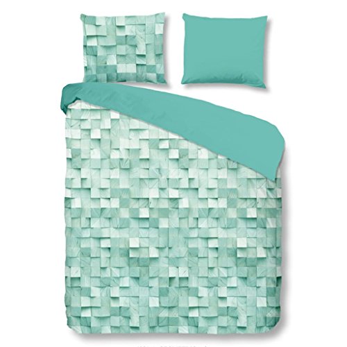 GOOD MORNING Juego De Funda Nórdica Geometric Verde Agua 155 x 220...
