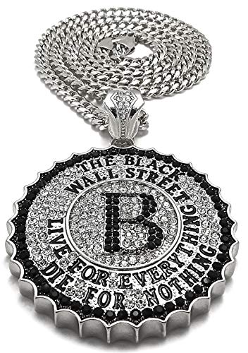 GWOOD Black Wall Street Pendant Necklace with Crystal Rhinestones2
