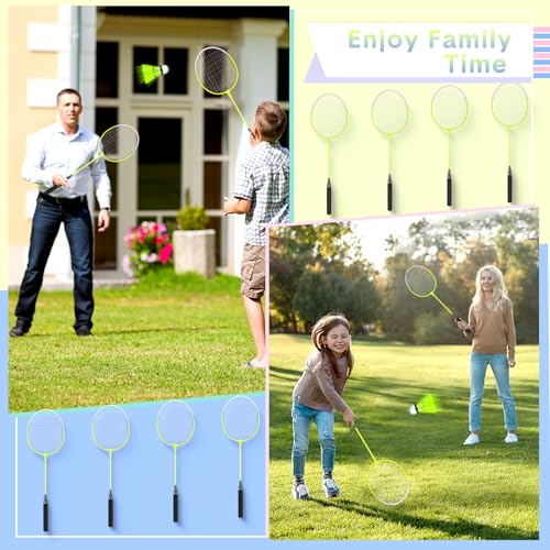 Image of 12 Pack Badminton Rackets Set Including Badminton Racquets, Nylon Shuttlecocks and Carry Bag for Outdoor Backyard Games Beginners