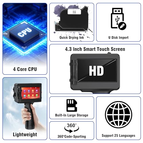 Machine de codage portable pour code QR et barcode avec impression jet d'encre précise