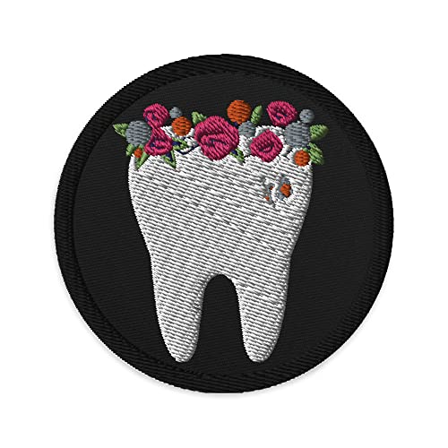 Embroidered Patches Dental Assistant Novelty Cavities Dentistry Doctor Tooth Black