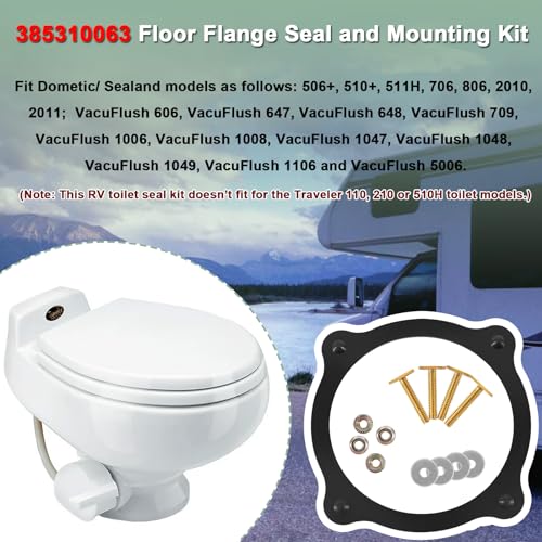 Image of RV Toilet Floor Flange Seal and Mounting Seal Kit fit for Dometic /Sealand Motorhome and Trailer Toilets,Replace for 385310063 SE341549