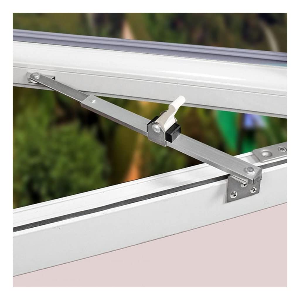 JEEIJ Restrictor Sliding Wind Brace Telescopic Window Support, Stainless Steel Limiter Angle Controller Stopper Heavy Duty Gusset Fixed, 1pcs