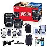 Canon Portrait & Travel 2 Lens Kit - EF 50mm f/1.8 STM Lens & EF-S 10-18mm f/4.5-5.6 IS STM Lens - Bundle with 49mm/67mm Filter Kits, Flex Lens Shade, 2x Lens Pouches, Cleaning Kit and More