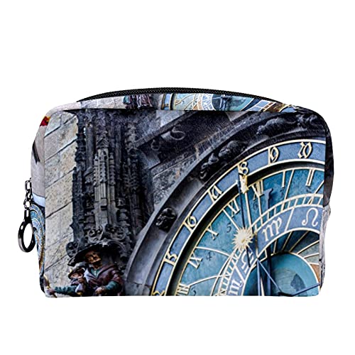 Cosmetic Bag Travel Toiletry daily Portable Zipper Closure Makeup Bag,3d astronomical clock oldtown scenic spot