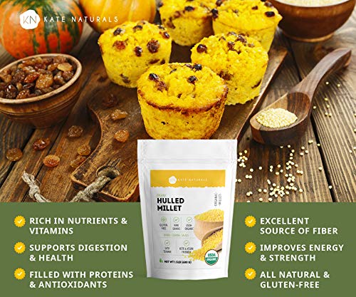 image for Organic Hulled Millet - Kate Naturals. All-Natural, Gluten-Free & Raw 