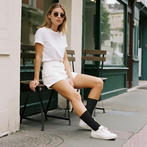 YOYOU Neon Socks for Women 80s 90s, Scrunch Socks Leg Warmers Extra Long Knee High Sock Neon Outfits4