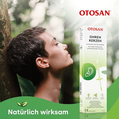 OTOSAN natürliche Ohrkerzen 2 Stk zur Pflege und Hygiene bei Ohrenbeschwerden | Ohrenkerzen mit Propolis und 4 Safety Features | Medizinprodukt