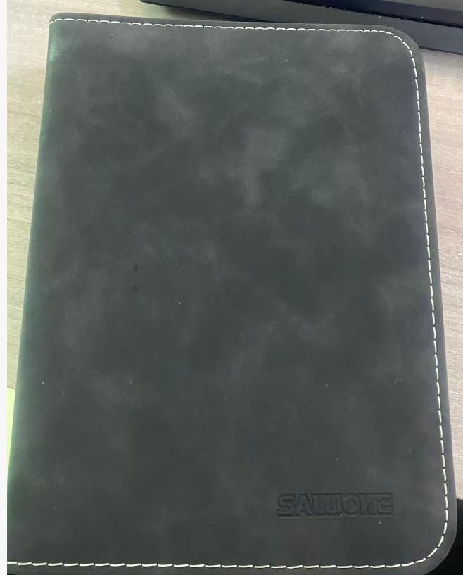 SALUOKE 4 Pocket Trading Card Binder with Zipper - Holds 400 Cards (Black)