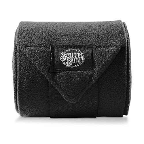 SmithBuilt Equine Fleece Polo Wraps, Black - (Set of 4) Horse Leg Bandages - Image 3