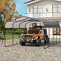GAOMON Metal Carport, Carport with Reinforced Base and Galvanized Steel Roof, Heavy Duty Garage Car Shelter Shade, Outdoor Car Port Canopy for SUV, Truck, Boats, 12x20 FT