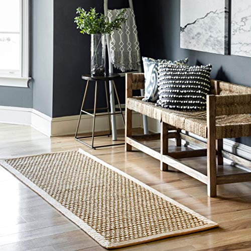 Nuloom Hesse Checker Weave Seagrass Indoor/Outdoor Area Rug, 8' X 10', Natural #TOP4