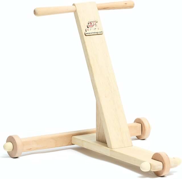 Ariro Toys Wooden Push Walker (nadai vandi) for Infants and Toddlers | Sturdy Baby | Montessori Push Wagon for 9 Months and Above | Easy to Assemble Kid