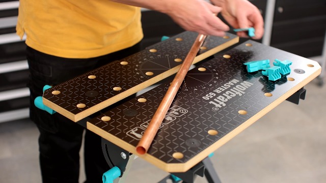 Banco Da Lavoro Wolfcraft MASTER 650 ERGO - Regolabile In Altezza, Con Morsa, Carico 120 Kg - Foto 6