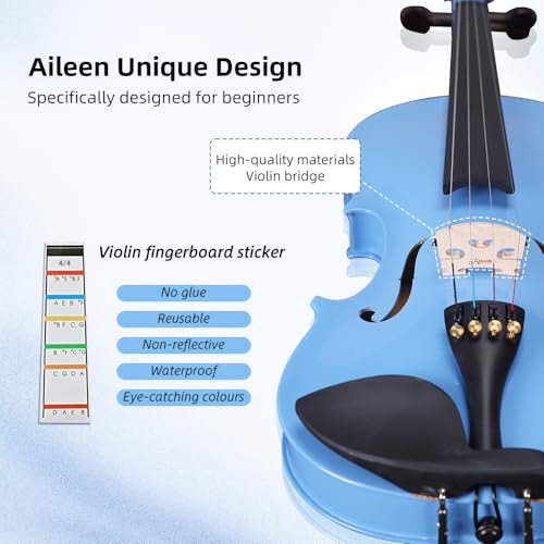 Aileen 4/4 Blue Violin for Beginner Students - Image 5
