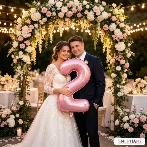 Image of 40 Inch Pink Number 4 Balloon, 4th Birthday Decoration Boys Girls
