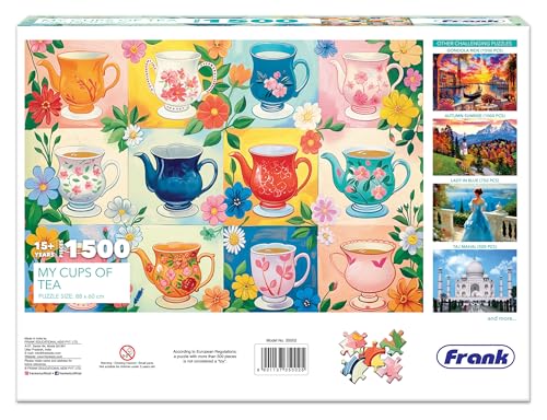 Image of Frank My Cups of Tea 1500 Piece Jigsaw Puzzle for Adults & Teenagers | Puzzle Game with Sorting Trays | Matte Finish Puzzle for Ages 15+ | Made in India | Puzzle for Kids & Adults