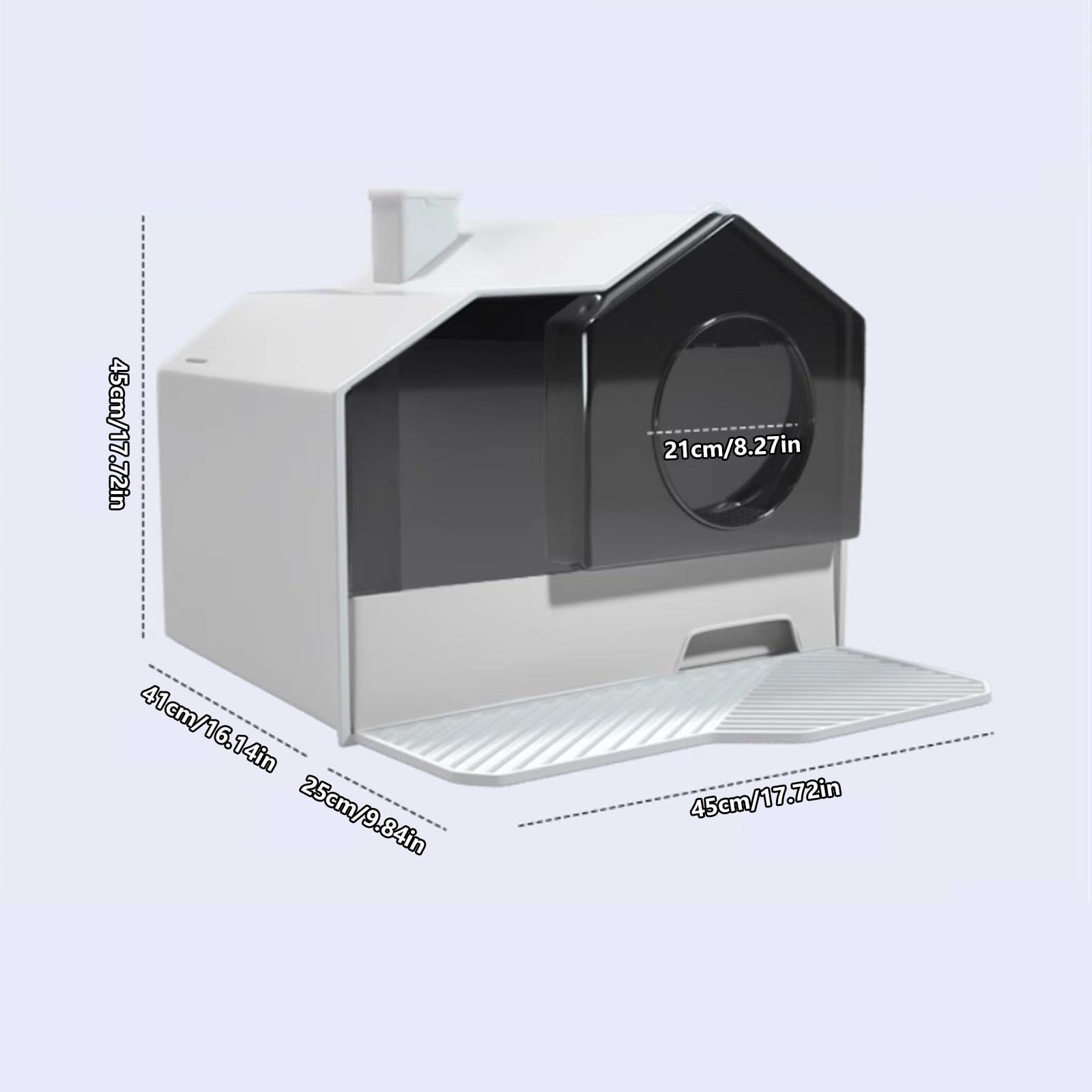 Exclusivo para Gatos y Perros Bandeja for Arena for Gatos, Caja de for Gran tamaño y Totalmente Cerrada for Grandes Varios, for fácil Limpiar con Pala tapete para Interiores(Grey)