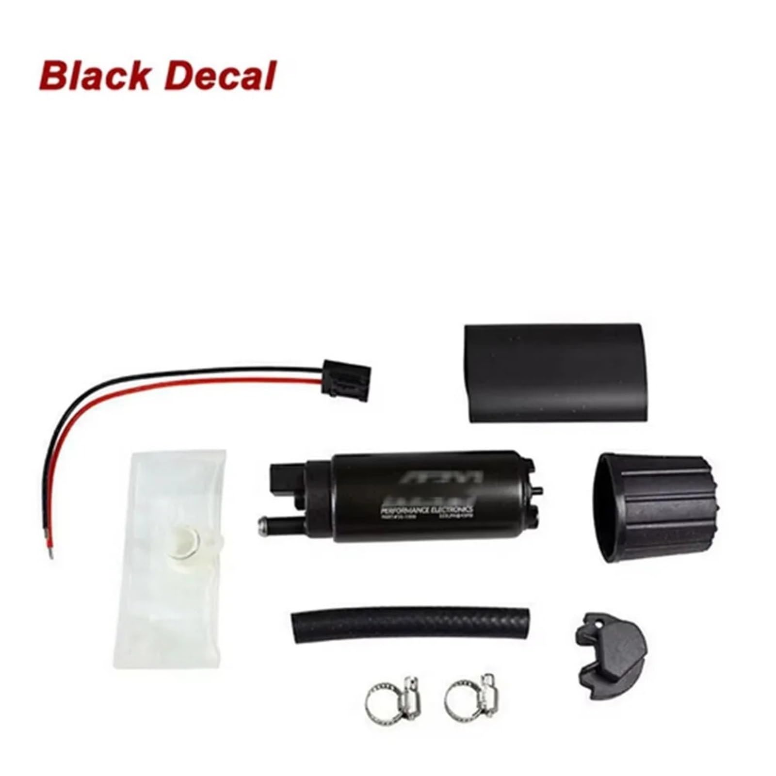 Universal Para Gasolina Bomba de combustible EFI alto flujo para tanque AEM 50-1000 340 LPH con filtro y kit instalación. Compatible Walbro GSS342 50-1210(Black Decal)
