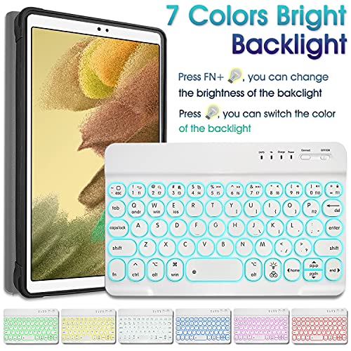 Real-Eagle Galaxy Tab A7 Lite 8.7 2021 Backlit Keyboard Case (Sm-T220/T225), 7 Color Backlights Detachable Wireless Keyboard Protective Case Cover For Samsung Galaxy Tab A7 Lite 8.7 Inch, Pink #TOP5