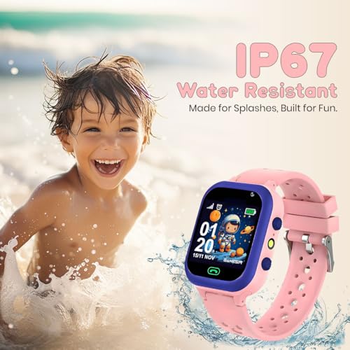 Image of GameSir Q15 Kids Smart Watch - 1.44 inch TFT Display | 3G /4G SIM Support | GPS Tracking & Two-Way Calling | Water Rasistence| Learning & Gaming Apps Smartwatch for Boys & Girls-(Pink)