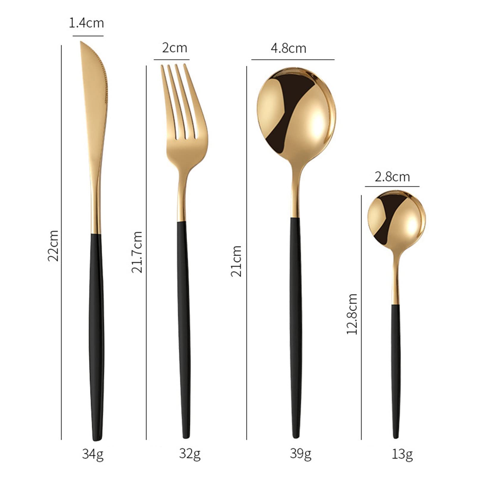 Juegos de Cubertería, Acero Inoxidable 24 Piezas Cuberterías Combinadas Acabado Pulido Brillante Diseño Modernas Cuchillo, Tenedor y Cuchara para Cocina, Restaurante, Fiesta (Color : A7)