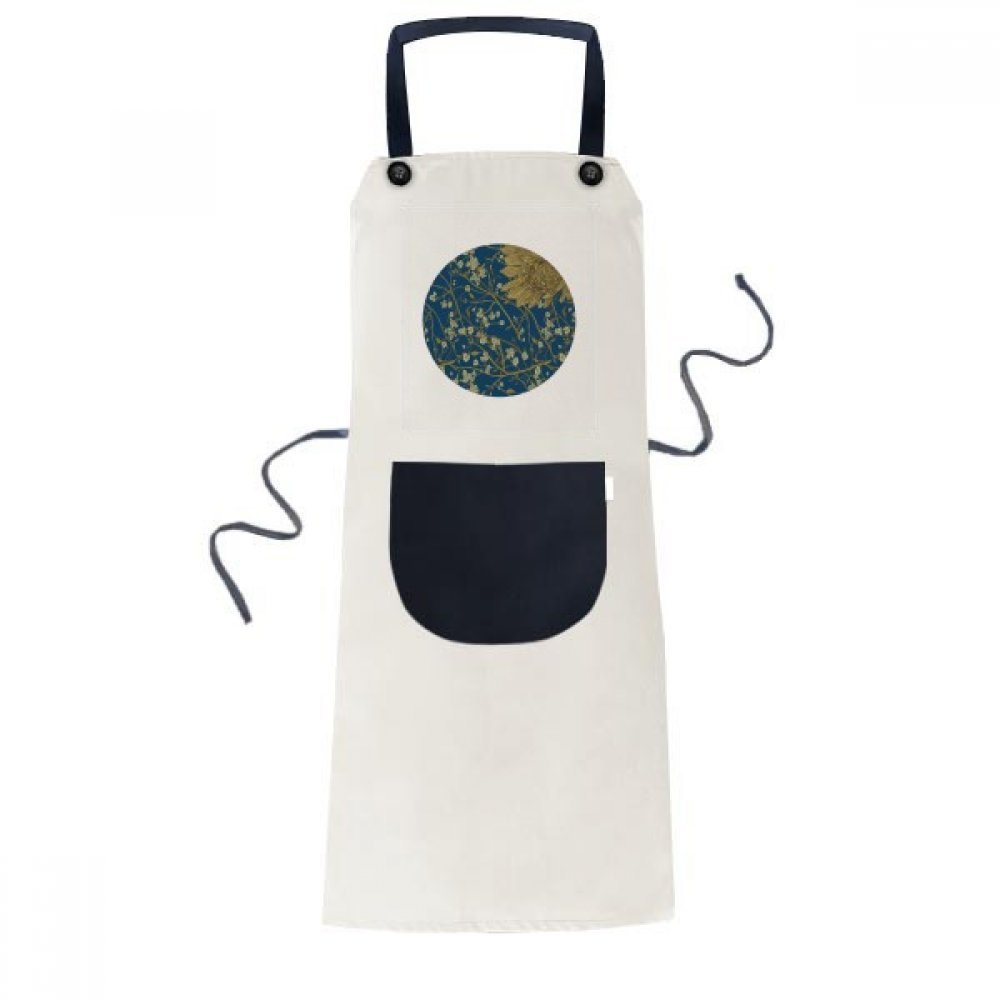 Tablier de cuisine anti tache noir 70cm x 67cm style floral