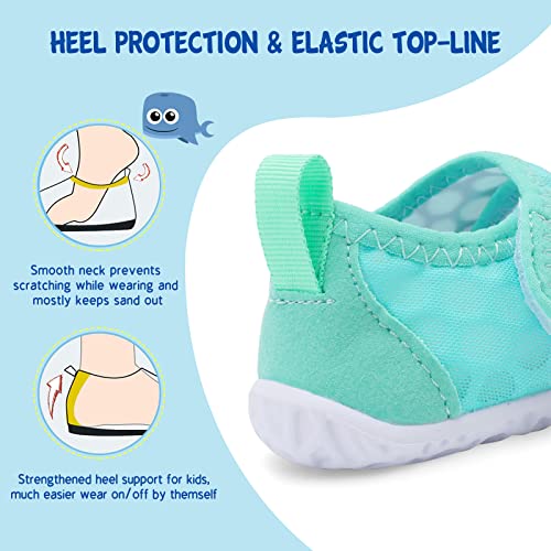Image of LeIsfIt Toddler Water Shoes Boys Girls Barefoot Aqua Socks Kids Breathable Quick-Dry Swim Shoes for Beach Pool Surf