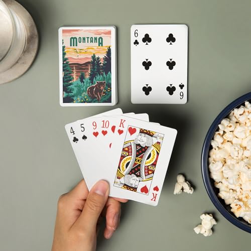 Baraja de 52 cartas tamaño póker Lantern Press Montana miniatura 2