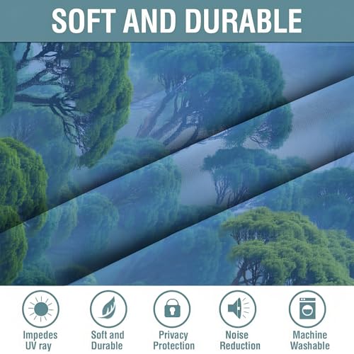 Rideau occultant brume forestière 140x260 cm lot de 2 isolant - 8