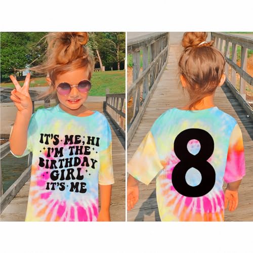 Its Me Hi Im The Birthday Girl Shirt Kids Letter Print Birthday Party T-Shirt Outfit for Girls Gift Top 5-10 Years2
