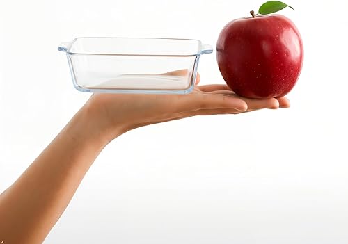 Miniatura 5 de NUTRIUPS Mini Plato de vidrio cuadrado para horno de 4.5x5.9x1.3 pulgadas, 10oz Plato de vidrio cuadrado para pasteles Platos de cacerola de vidrio