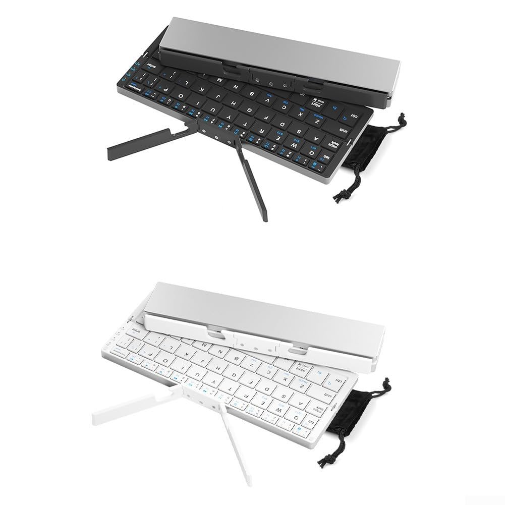 Fauhapyway Teclado para portátil QWERY Español para compacto para Viaje(Black)