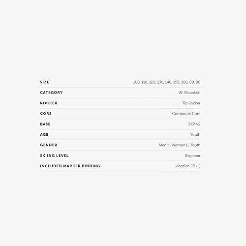 Miniatura 4 de Volkl Deacon All-Mountain Groomers - Rocker de punta de pista, núcleo compuesto para principiantes, jóvenes, jóvenes, VMotion Skis con base SKP V2